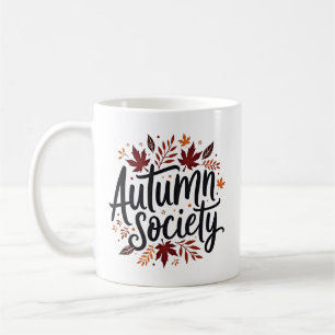 Autumn Society Rustic verlaat typografie Herfst Koffiemok