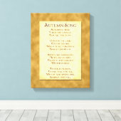 Autumn Song Thanksgiving Poem Wrapped Canvas Afdruk (Insitu (Houten vloer))
