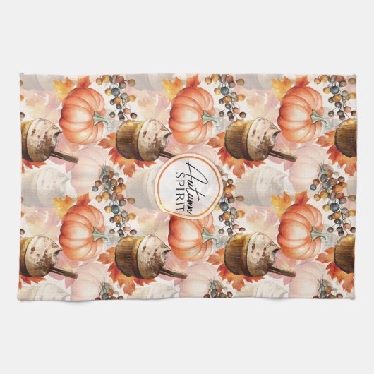 Autumn Spirit Cosy Waterverf Pattern Theedoek (Horizontaal)