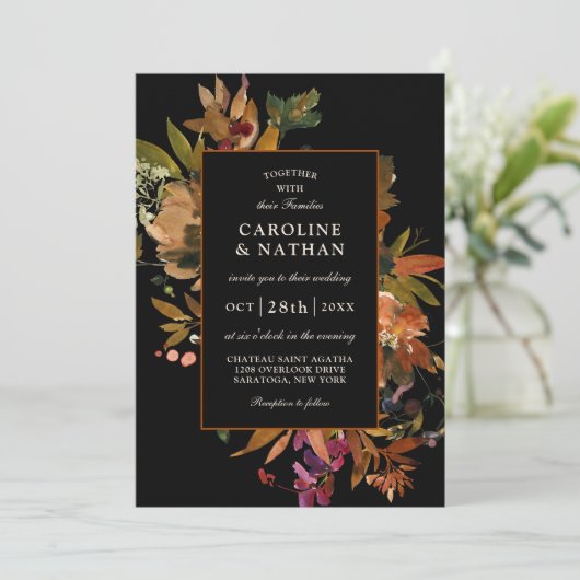 Autumn Splendor Floral Bouquet Kaart (Staand voorkant)