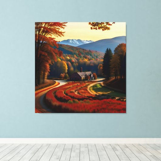 Autumn Splendor Uitzicht Landscape 2 Canvas Afdruk (Insitu (Houten vloer))