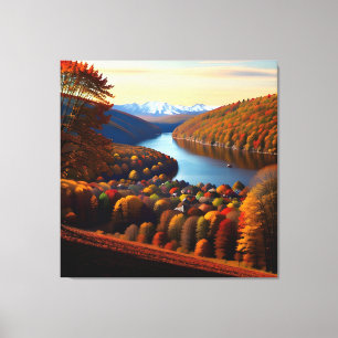 Autumn Splendor Uitzicht Landscape 4 Canvas Afdruk
