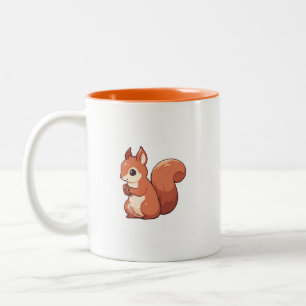 Autumn Squirrel Aesthetic Tweekleurige Koffiemok