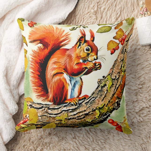 Autumn Squirrel Art Kussen (Deken)