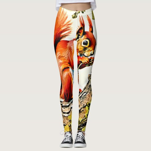 Autumn Squirrel Art Leggings (Voorkant)