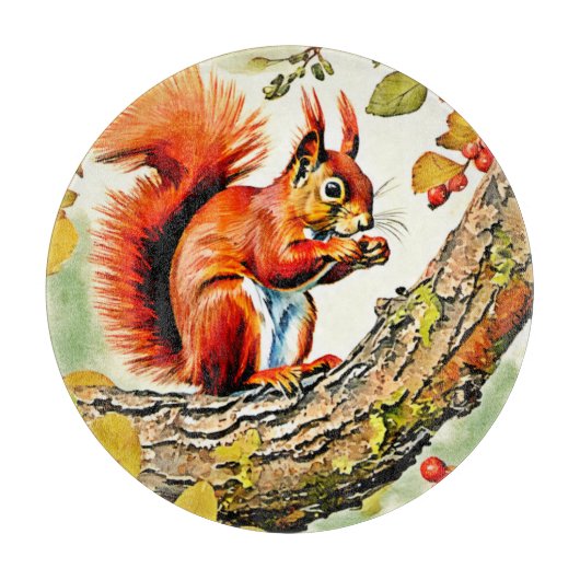 Autumn Squirrel Art Snijplank (Voorkant)