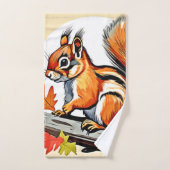 Autumn Squirrel Charm Design Bad Handdoek (Handdoek)
