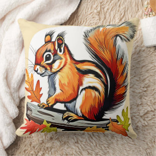 Autumn Squirrel Charm Design Kussen