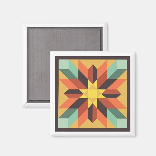 Autumn Star Barn Quilt Magnet Magneet (Voorkant / Achterkant)