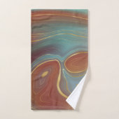 Autumn Strata | Terra Cotta Blauwgroen en Gold Aga Bad Handdoek (Handdoek)