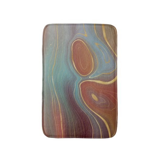 Autumn Strata | Terra Cotta Blauwgroen en Gold Aga Badmat (Voorkant Verticaal)