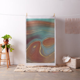 Autumn Strata Terra Cotta Blauwgroen en Gold Aga Stof