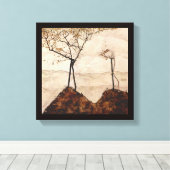 Autumn Sun en Trees van Egon Schiele,  kunst Canvas Afdruk (Insitu (Houten vloer))