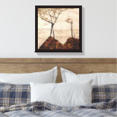 Autumn Sun en Trees van Egon Schiele,  kunst Canvas Afdruk (Insitu (Slaapkamer))