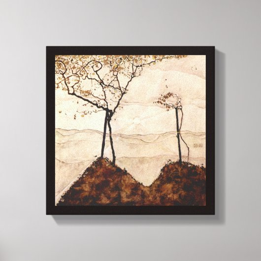 Autumn Sun en Trees van Egon Schiele,  kunst Canvas Afdruk (Voorkant)