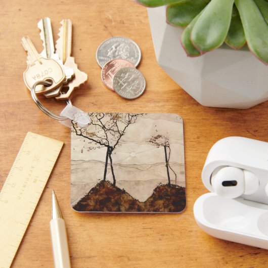 Autumn Sun en Trees van Egon Schiele,  kunst Sleutelhanger (Bureau)