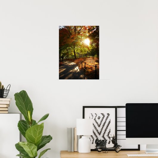 Autumn Sun in Central Park, NYC, Middelgroot Poster (Thuiskantoor)