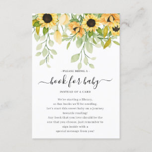 Autumn Sunflower Baby shower Boek voor Baby Informatiekaartje