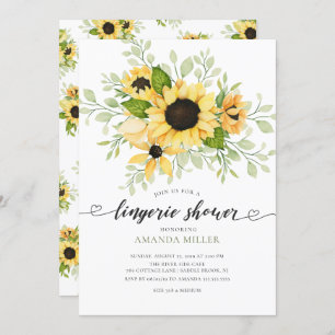 Autumn Sunflower Bridal Lingerie Shower Kaart