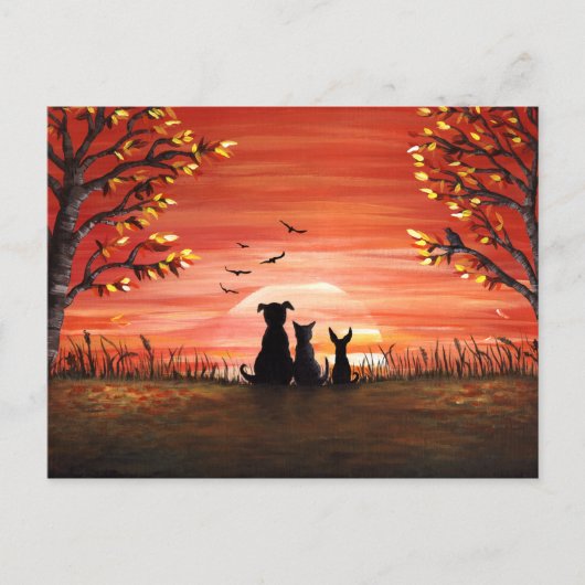 Autumn Sunset Briefkaart (Voorkant)