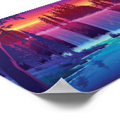 Autumn Sunset Waterfall Poster (Hoek)