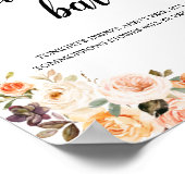 Autumn Terracotta Floral Geometric Cash Bar Sign Poster (Hoek)