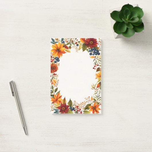 Autumn Theme Flowers & Berries Post-it® Notes (Kantoor)