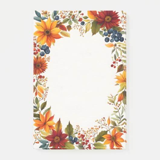 Autumn Theme Flowers & Berries Post-it® Notes (Voorkant)