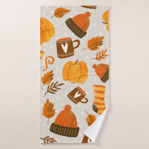 Autumn Theme Seamless Pattern Tile Badhanddoek