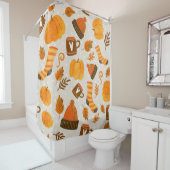 Autumn Theme Seamless Pattern Tile Douchegordijn (In situ)