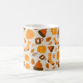 Autumn Theme Seamless Pattern Tile Koffiemok (Center)