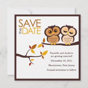 Autumn Thgerespecls Owls Wedding Save The Date