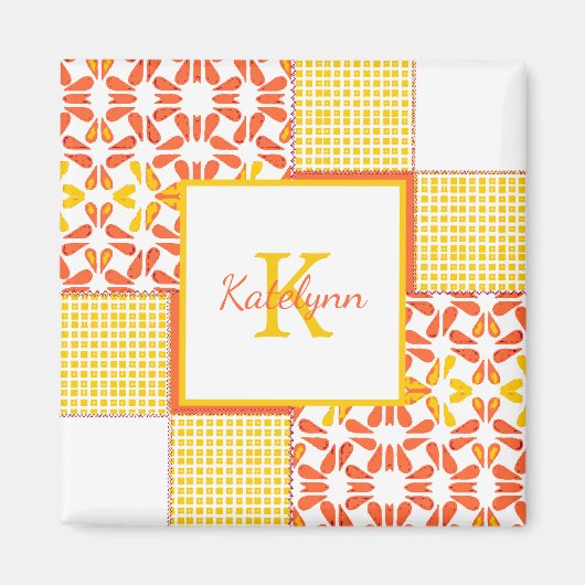 Autumn Tints Quilt Pattern Magneet (Voorkant)