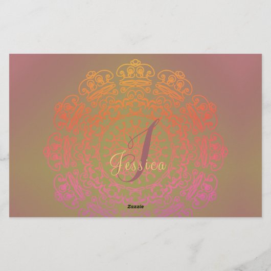 Autumn to Winter Monogram Stationery Briefpapier (Achterkant)