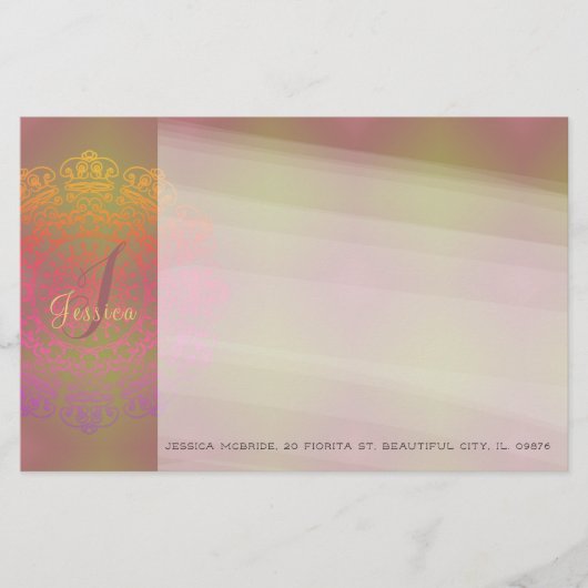 Autumn to Winter Monogram Stationery Briefpapier (Voorkant)