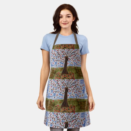 Autumn Tree Apron Schort (Gedragen)
