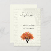 Autumn Tree Dancing Blooms Reactie RSVP Kaartje (Voorkant / Achterkant)
