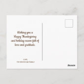 Autumn Tree Holiday Herfst Thanksgiving Briefkaart (Achterkant)