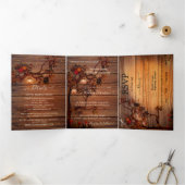 Autumn Tree Lanterns Mariage Tri-fold Invitation (Intérieur)
