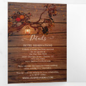 Autumn Tree Lanterns Mariage Tri-fold Invitation (Intérieur en premier)