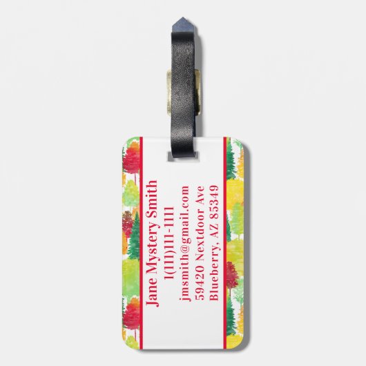 Autumn Trees Bagagelabel (Achterkant verticaal)