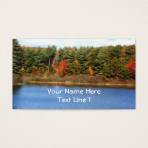 Autumn Trees Bordering Pond Nature