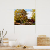 Autumn Trees Bourton op het Poster van de waterkra (Keuken)