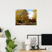 Autumn Trees Bourton op het Poster van de waterkra (Thuiskantoor)