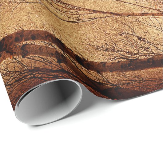 Autumn Trees  Bruin Oranje bos Cadeaupapier (Rol Hoek)