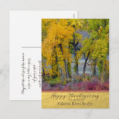 Autumn Trees Business Thanksgiving Briefkaart (Voorkant / Achterkant)