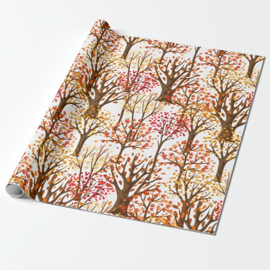 Autumn Trees Forest Leaves Cadeaupapier (Uitgerold)