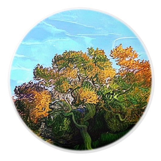 AUTUMN TREES KERAMISCHE KNOP (Voorkant)