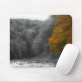 Autumn Trees Natuur Black White Mousepad Muismat (Met muis)