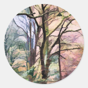 AUTUMN TREES RONDE STICKER